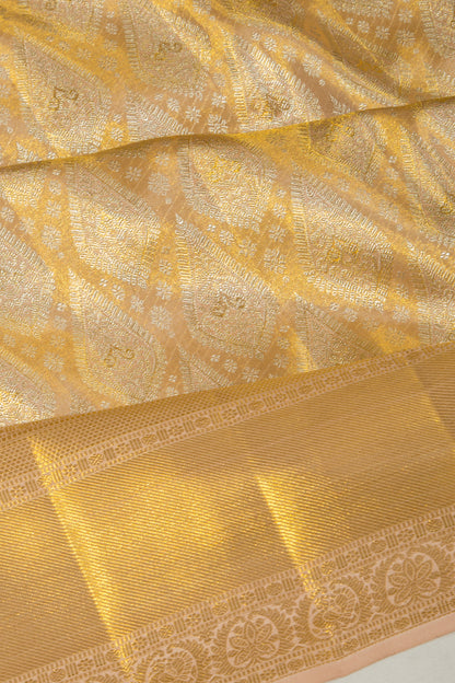 Kanchipuram Silk Tissue Brocade Gold Saree