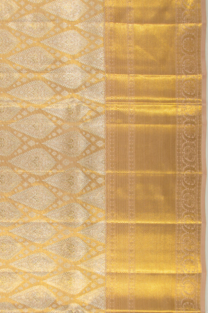 Kanchipuram Silk Tissue Brocade Gold Saree