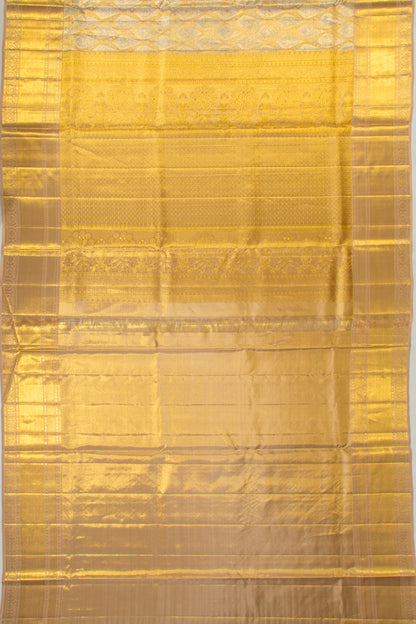 Kanchipuram Silk Tissue Brocade Gold Saree