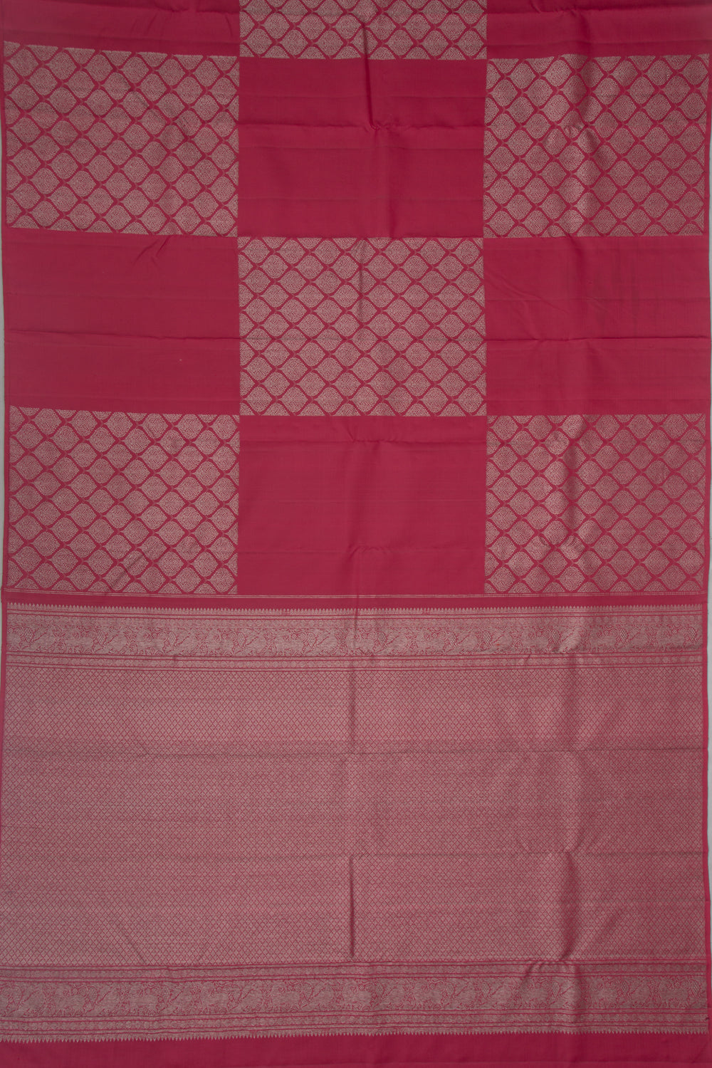 Kanchipuram Silk Antique Zari Brocade Red Saree