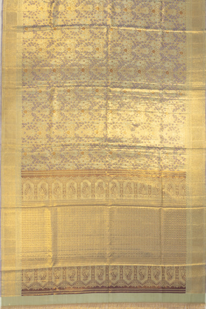 Kanchipuram Silk Tissue Brocade Gold Saree