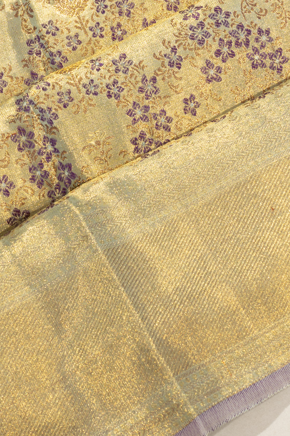 Kanchipuram Silk Tissue Brocade Gold Saree