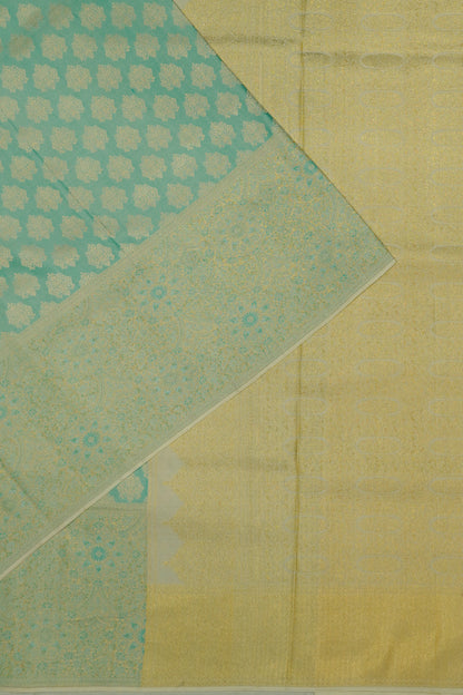 Kanchipuram Silk Tissue Brocade Sea Green Saree