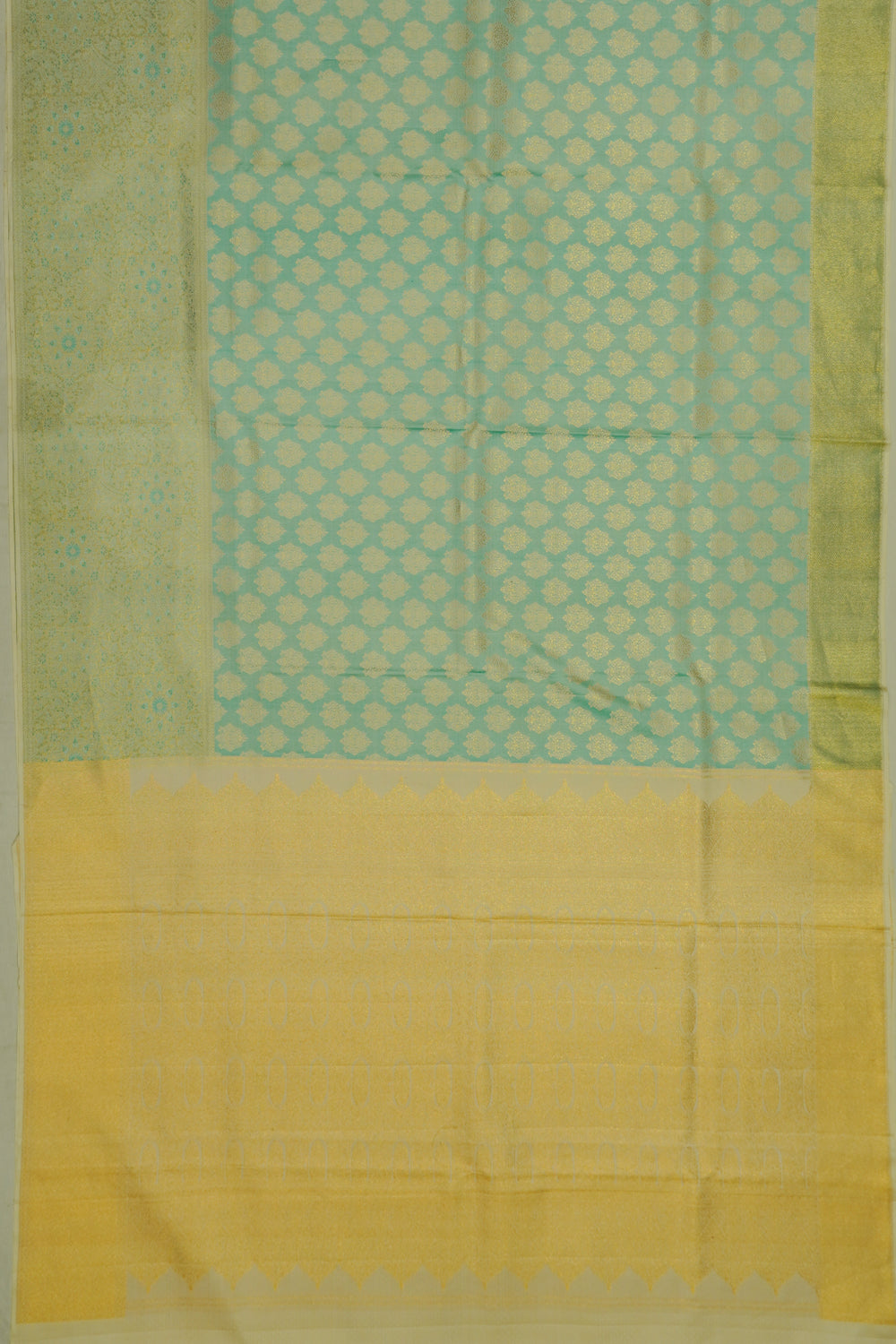 Kanchipuram Silk Tissue Brocade Sea Green Saree