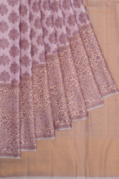 Kanchipuram Silk Brocade Lilac Saree