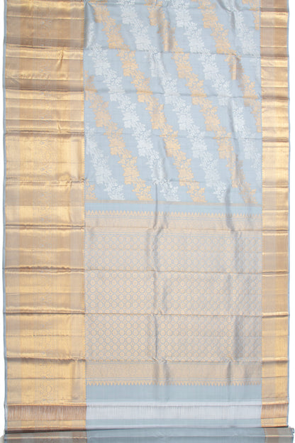 Kanchipuram Silk Jaal Pastel Blue Saree