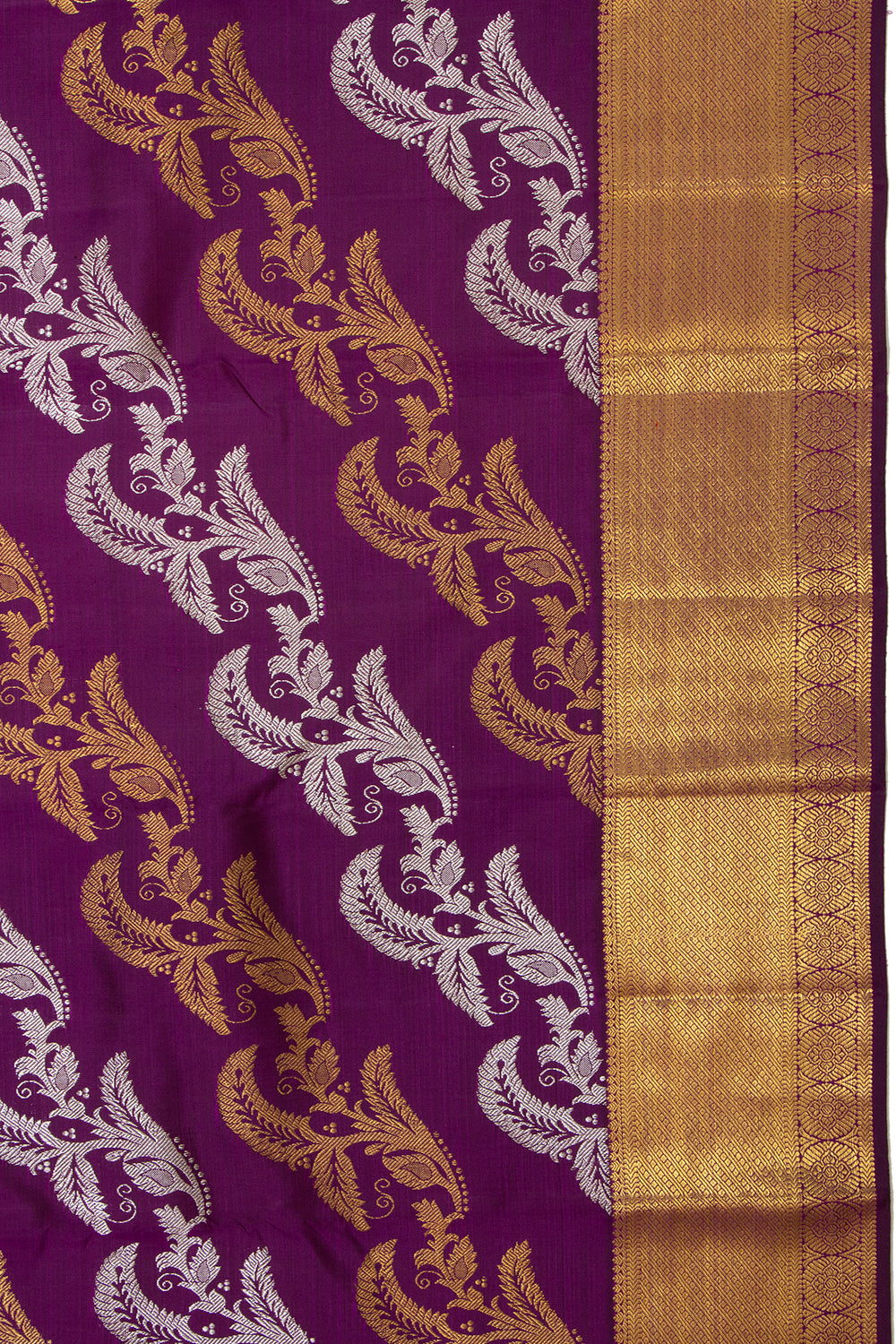 Kanchipuram Silk Lehariya Jaal Purple Saree