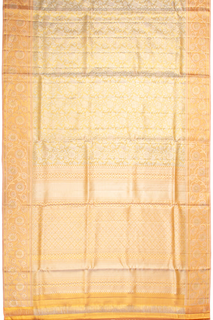 Kanchipuram Silk Tissue Jaal Gold Saree
