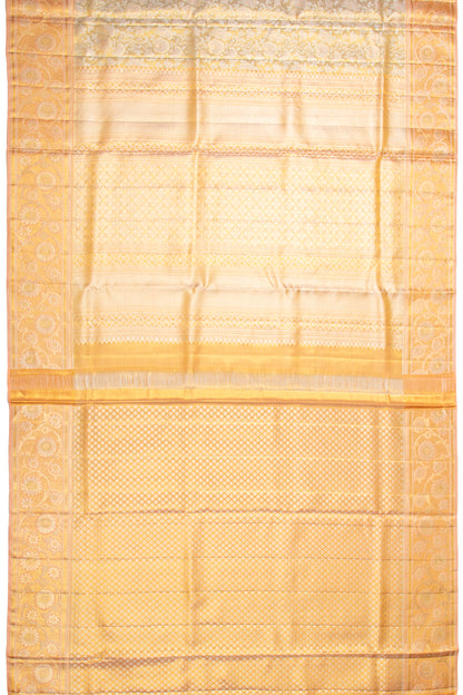 Kanchipuram Silk Tissue Jaal Gold Saree