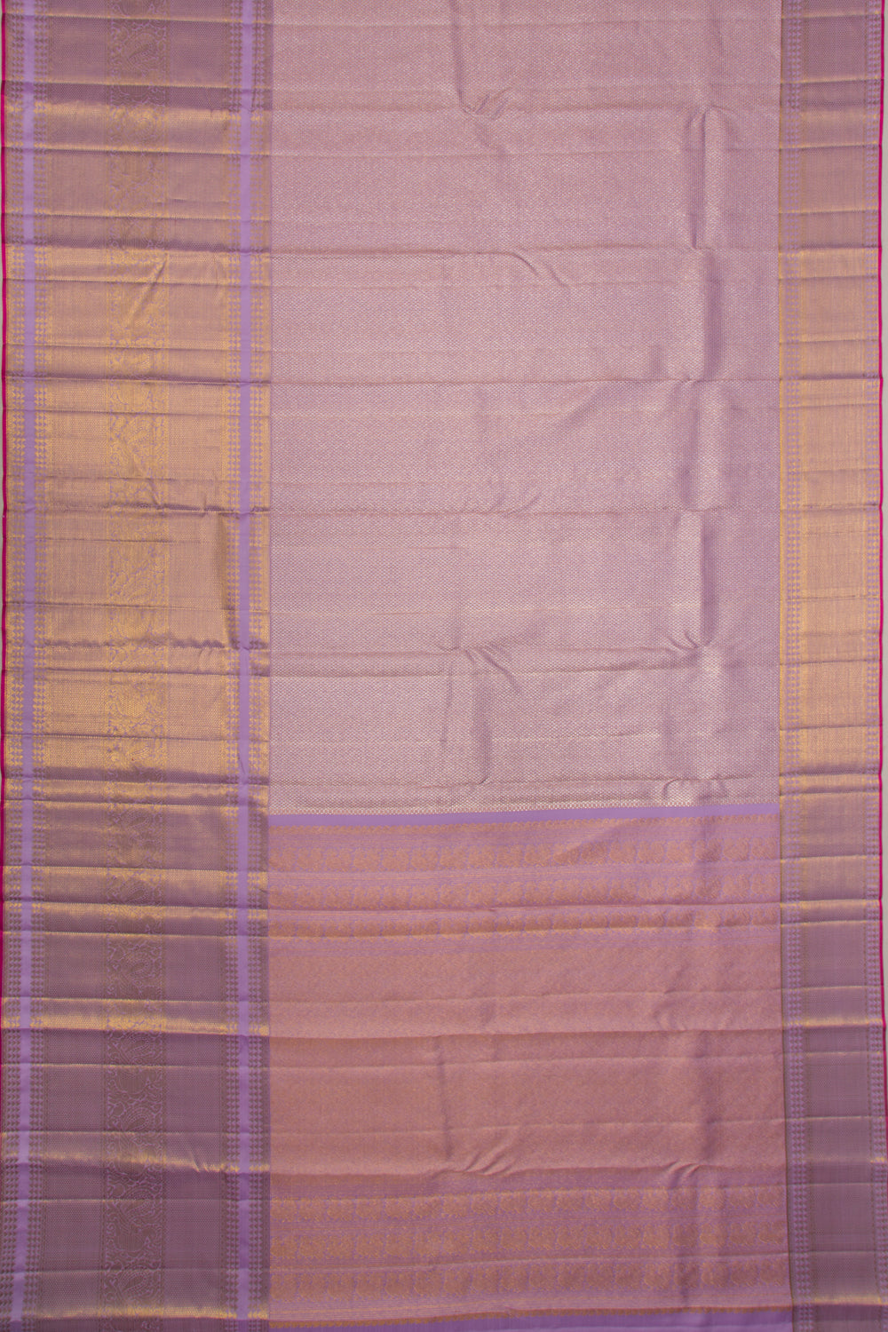 Kanchipuram Silk Tissue Brocade Lavender Saree