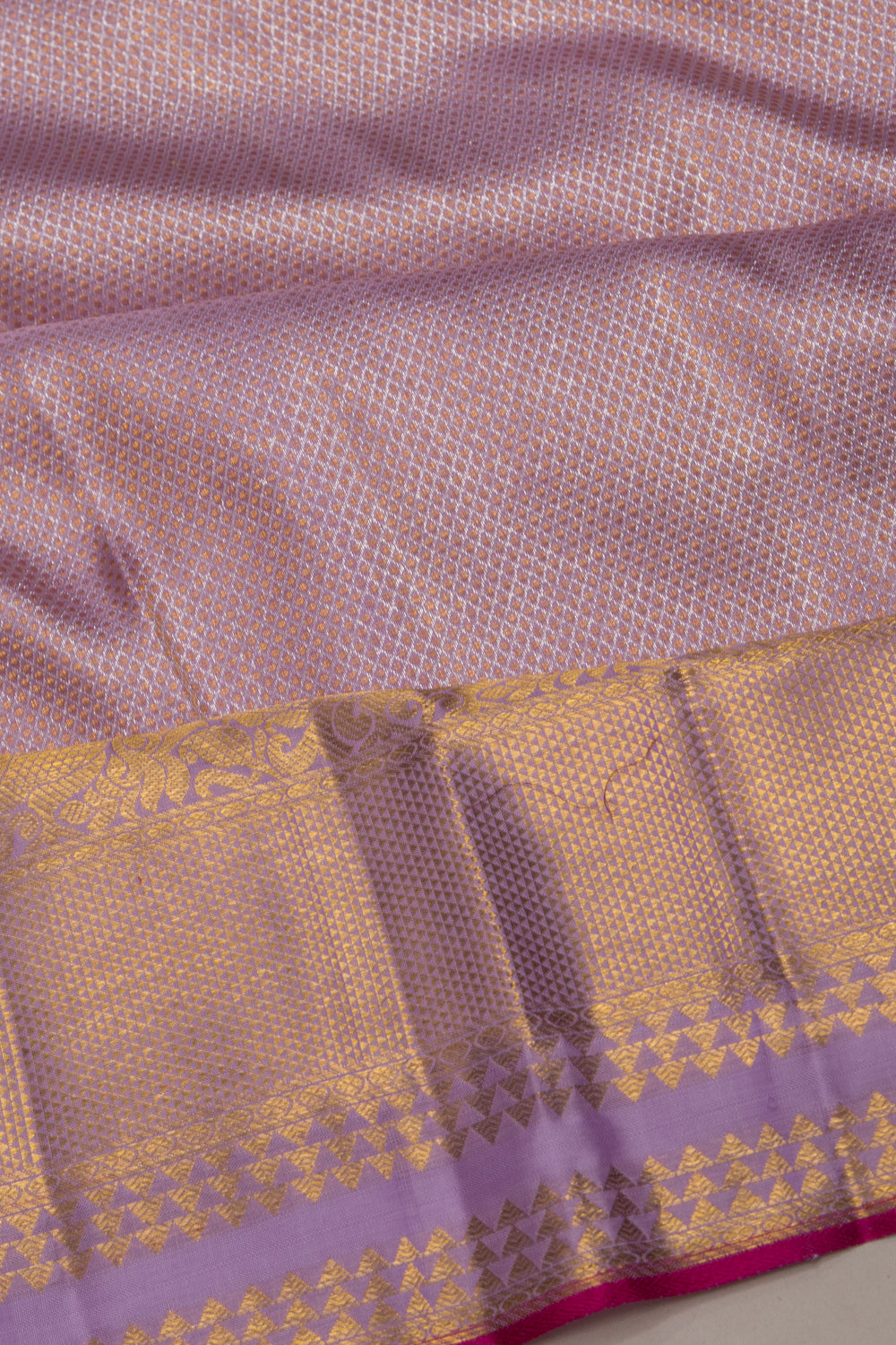 Kanchipuram Silk Tissue Brocade Lavender Saree