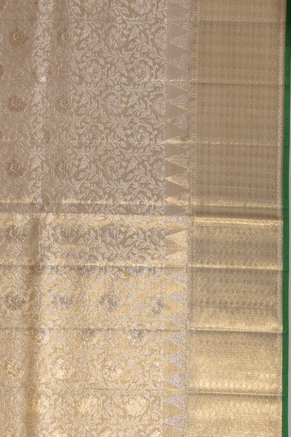 Kanchipuram Silk Tissue Brocade Gold Saree