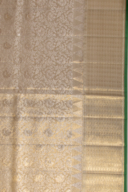 Kanchipuram Silk Tissue Brocade Gold Saree