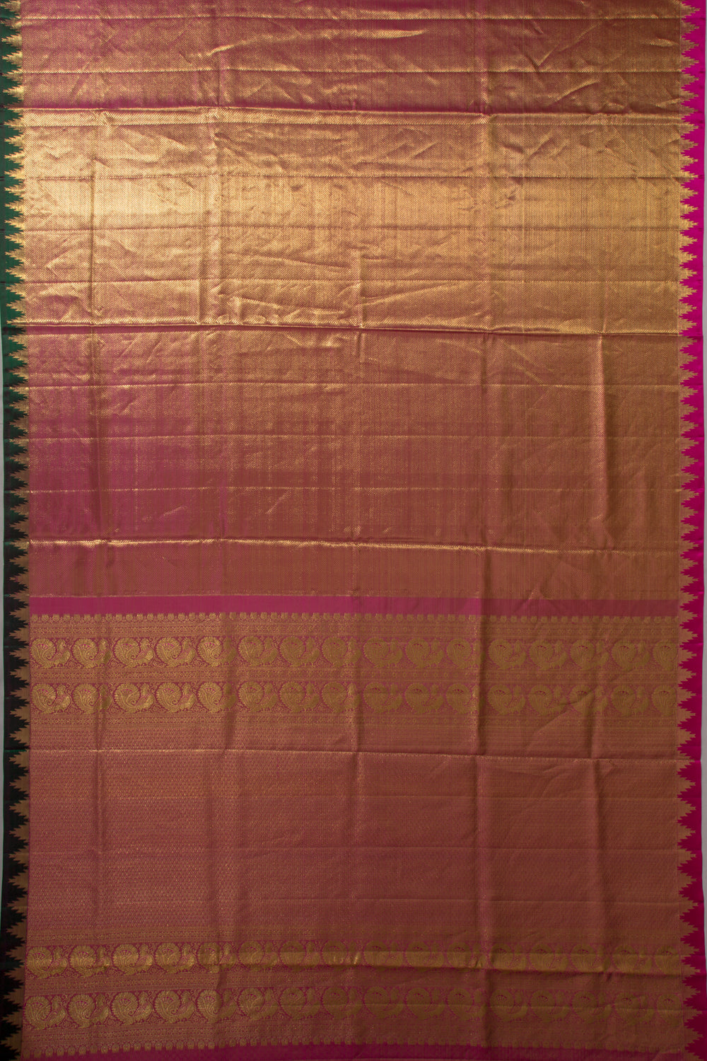 Kanchipuram Silk Tissue Brocade Pink Saree