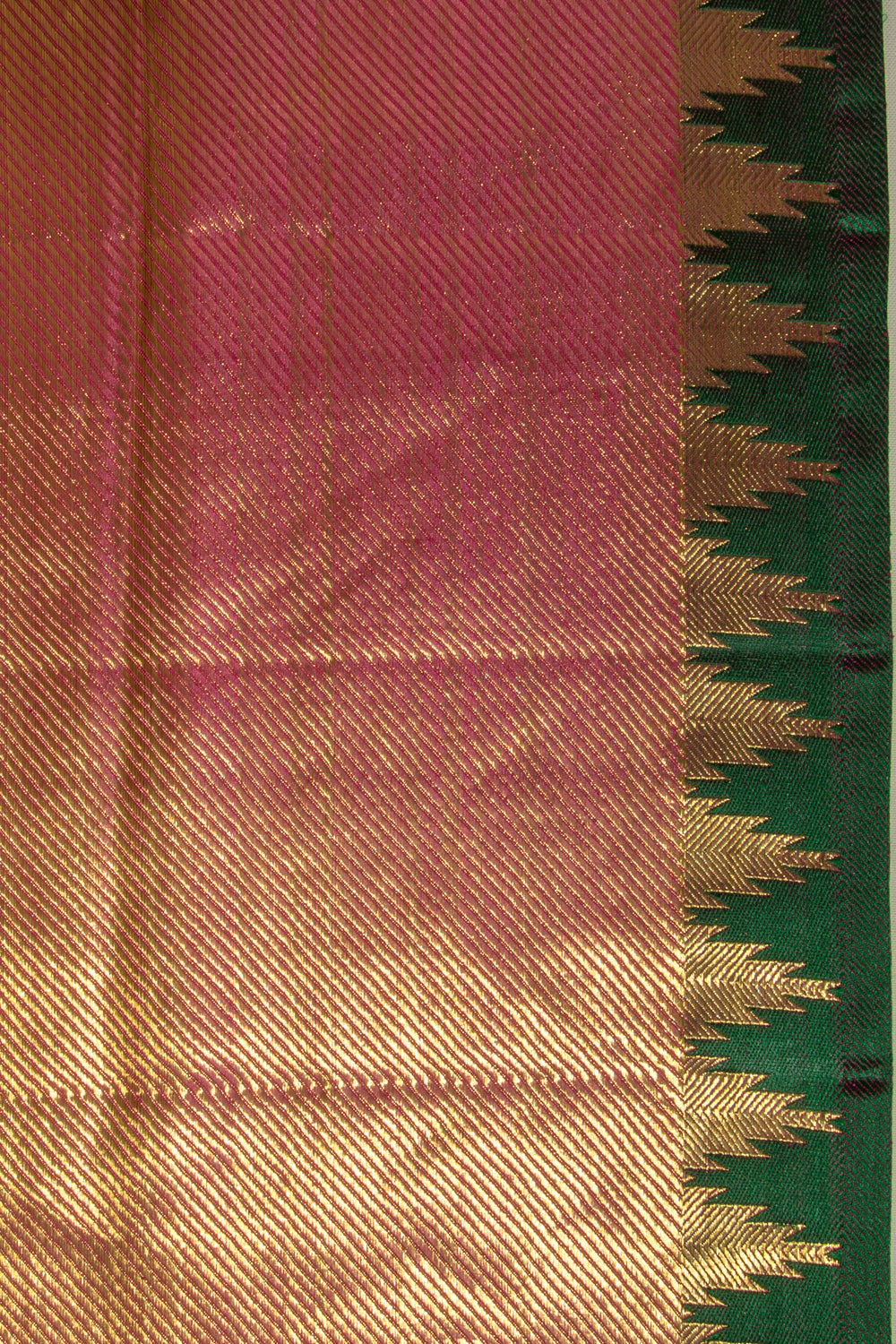 Kanchipuram Silk Tissue Brocade Pink Saree