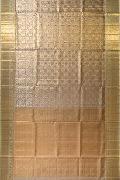 Kanchipuram Silk Tissue Brocade Gold Saree
