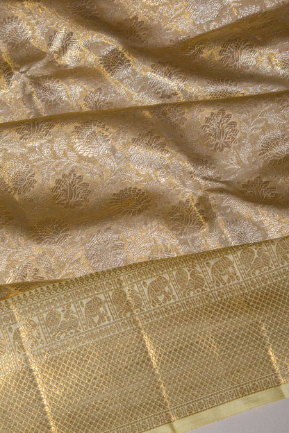 Kanchipuram Silk Tissue Brocade Gold Saree