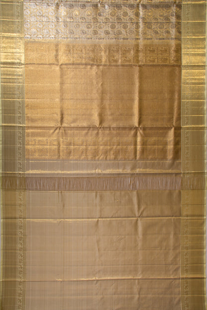 Kanchipuram Silk Tissue Brocade Gold Saree