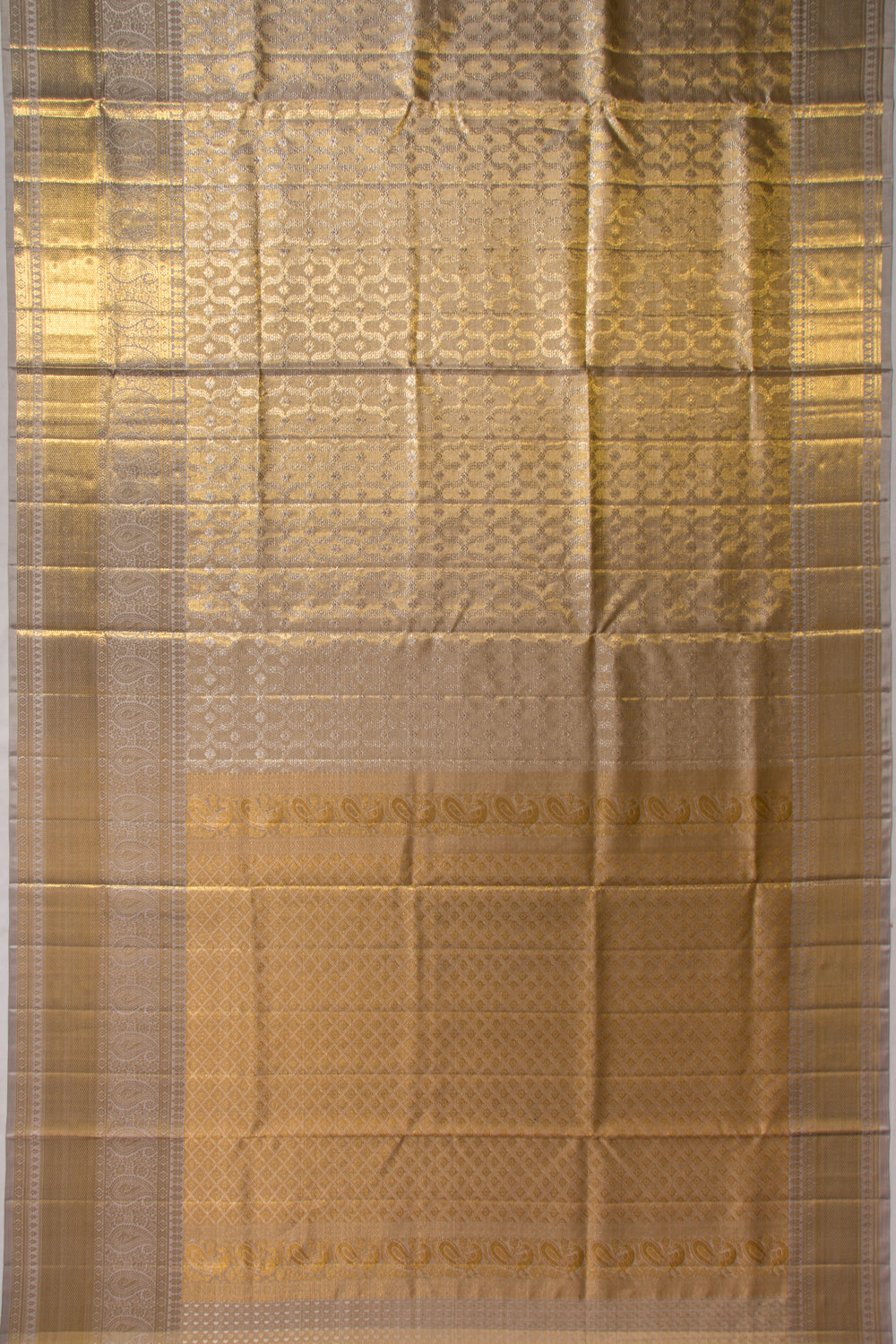 Kanchipuram Silk Tissue Brocade Gold Saree