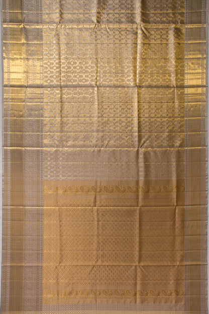 Kanchipuram Silk Tissue Brocade Gold Saree