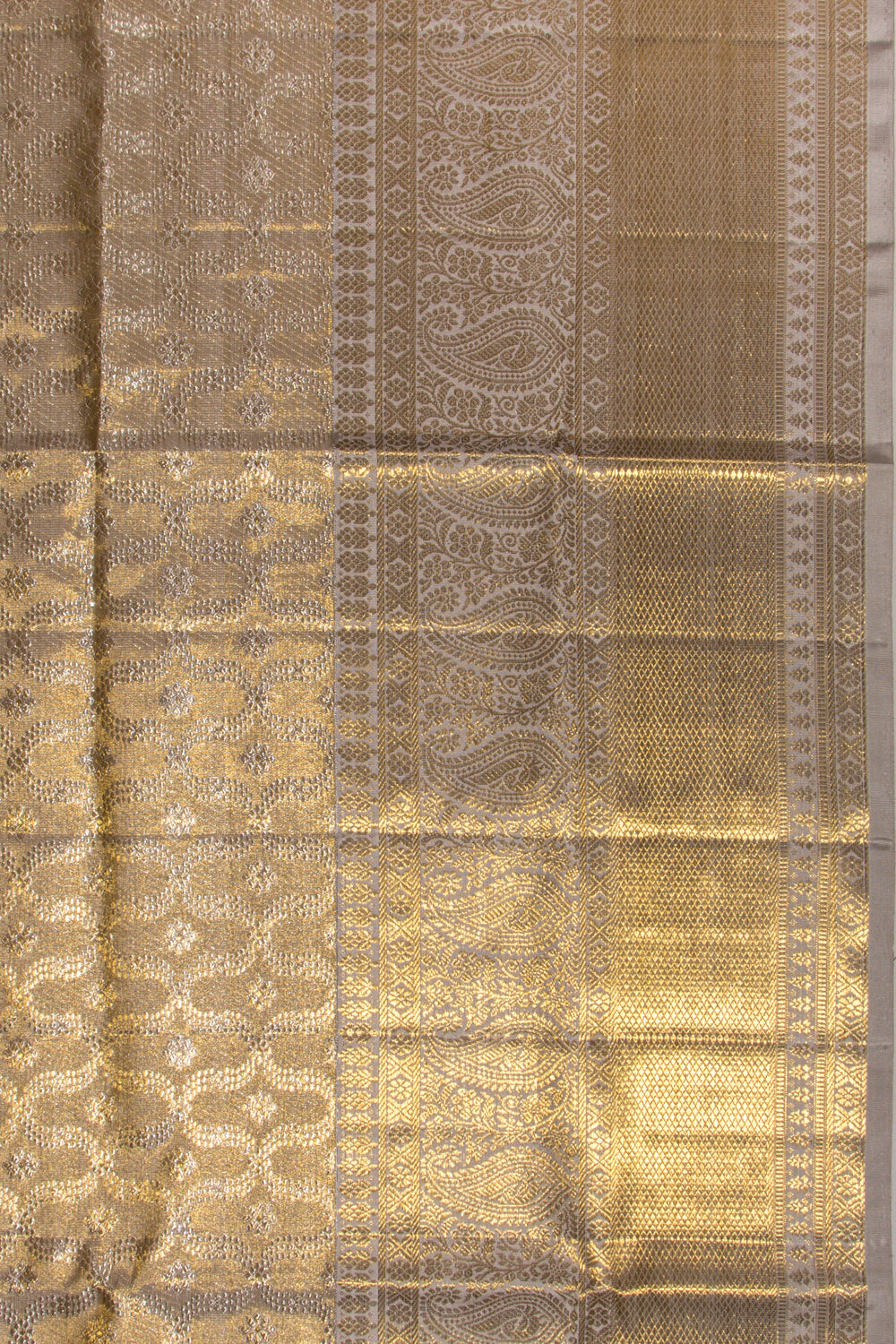 Kanchipuram Silk Tissue Brocade Gold Saree