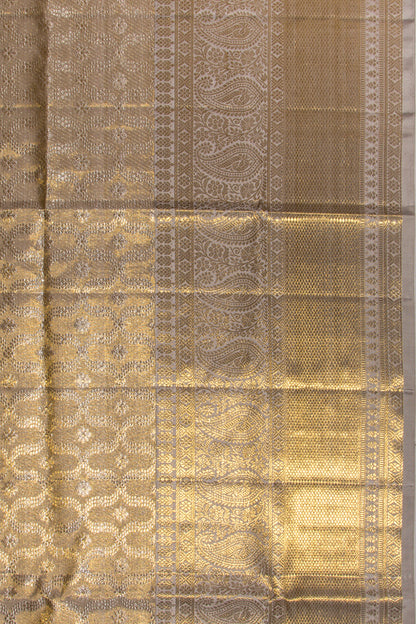 Kanchipuram Silk Tissue Brocade Gold Saree