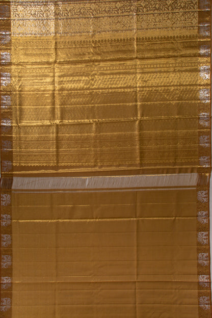 Kanchipuram Silk Tissue Brocade Gold Saree
