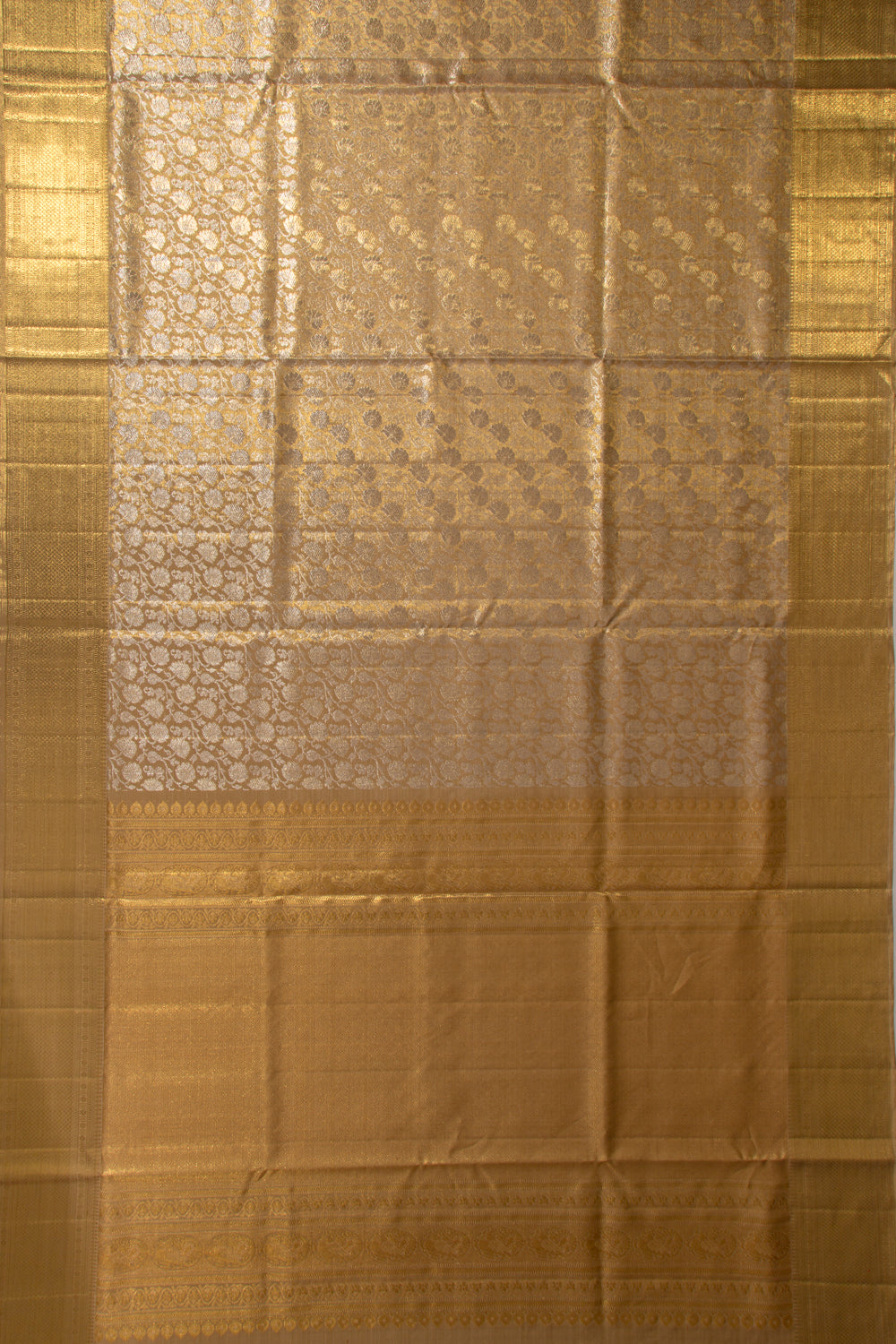 Kanchipuram Silk Tissue Brocade Gold Saree