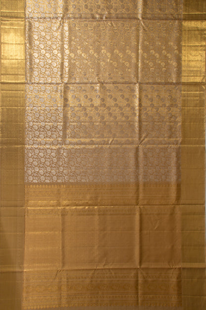 Kanchipuram Silk Tissue Brocade Gold Saree