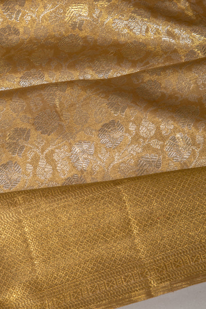Kanchipuram Silk Tissue Brocade Gold Saree