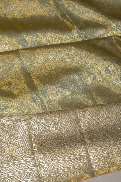 Kanchipuram Silk Tissue Brocade Green Saree