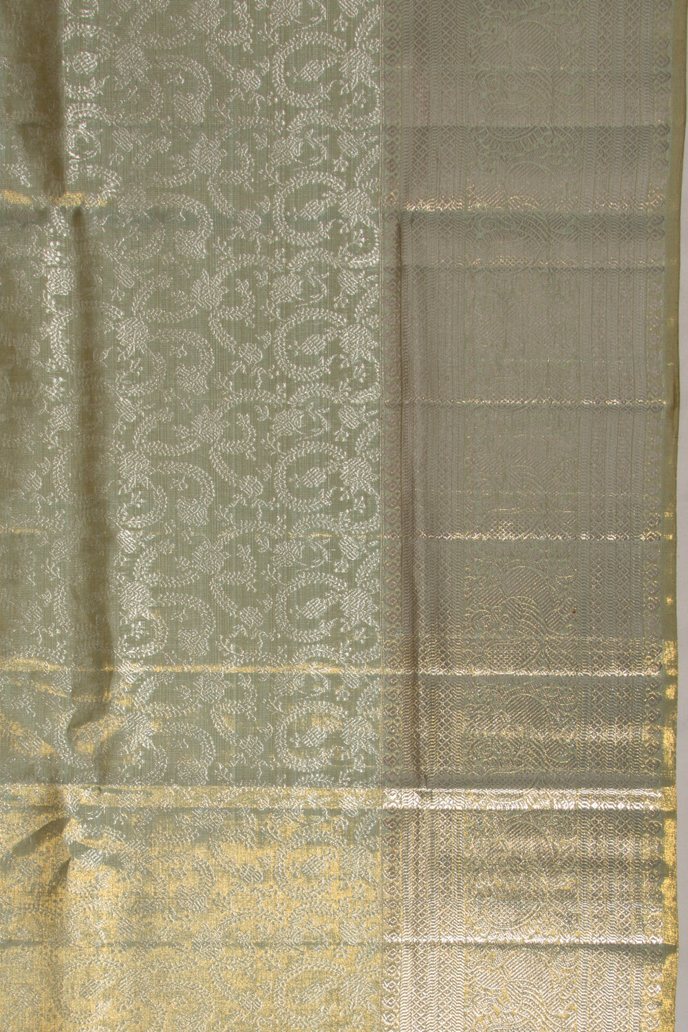 Kanchipuram Silk Tissue Brocade Green Saree