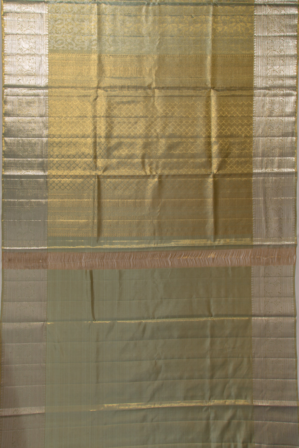 Kanchipuram Silk Tissue Brocade Green Saree