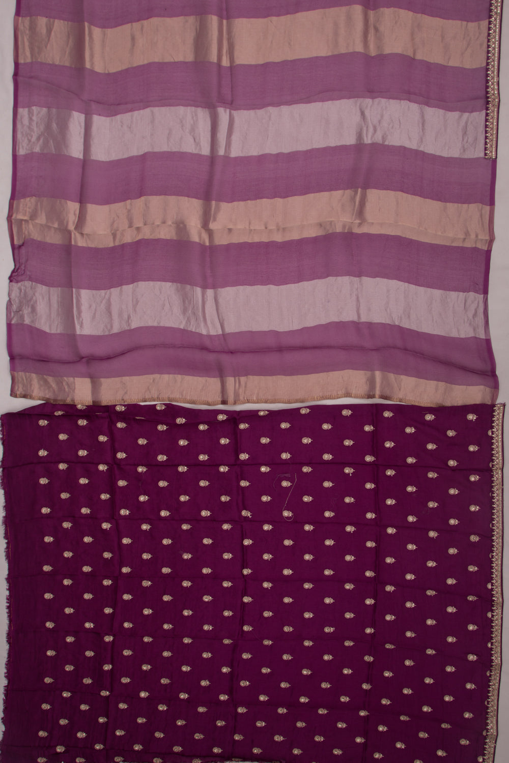 Organza Vertical Lines Purple Saree