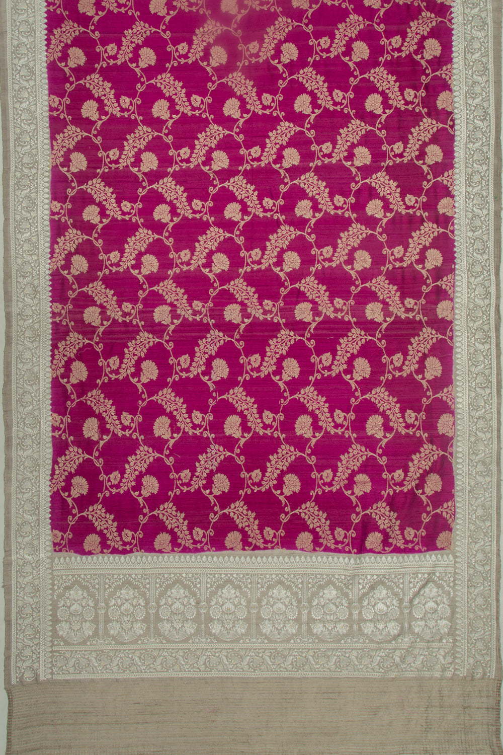 Banarasi Tussar Jute Jaal Purple Saree