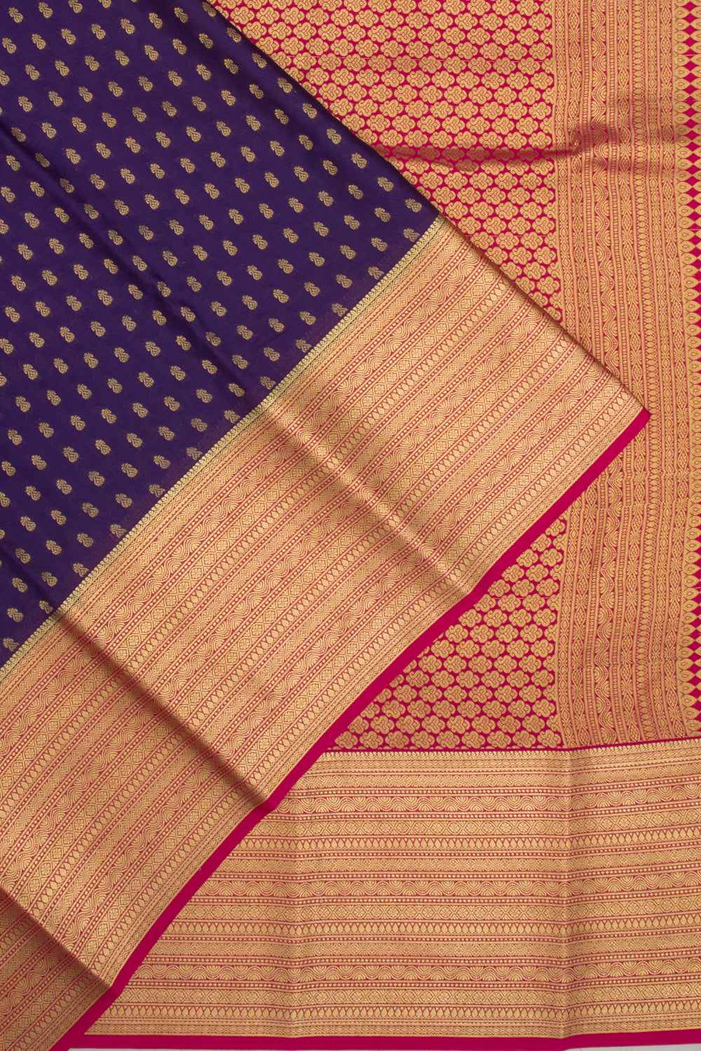 Binny Silk Brocade Dark Blue Saree