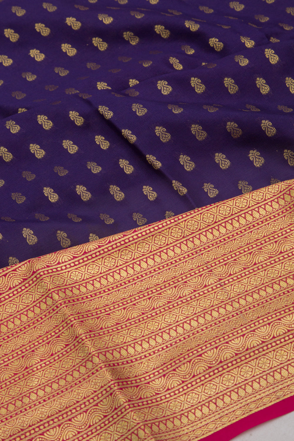 Binny Silk Brocade Dark Blue Saree