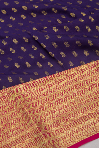 Binny Silk Brocade Dark Blue Saree