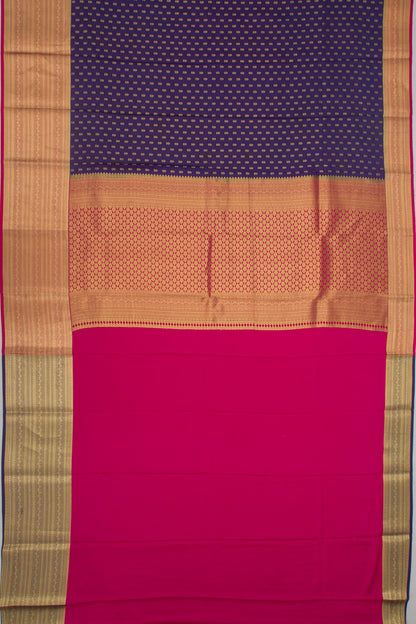 Binny Silk Brocade Dark Blue Saree