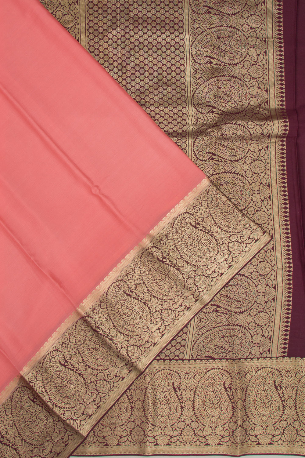 Binny Silk Plain Peach Saree