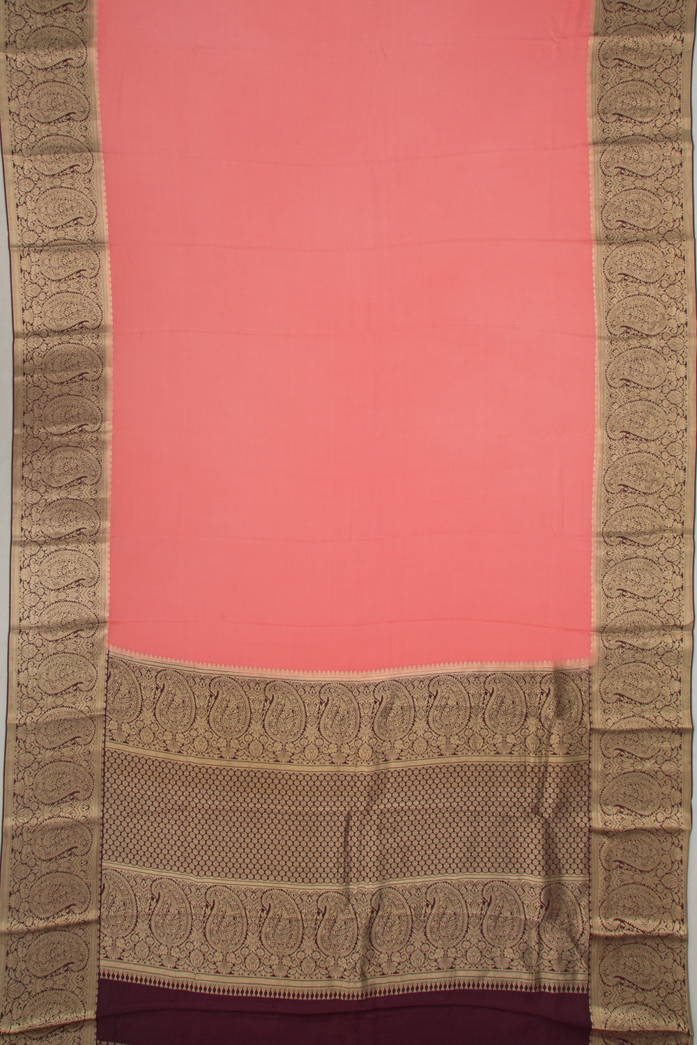 Binny Silk Plain Peach Saree
