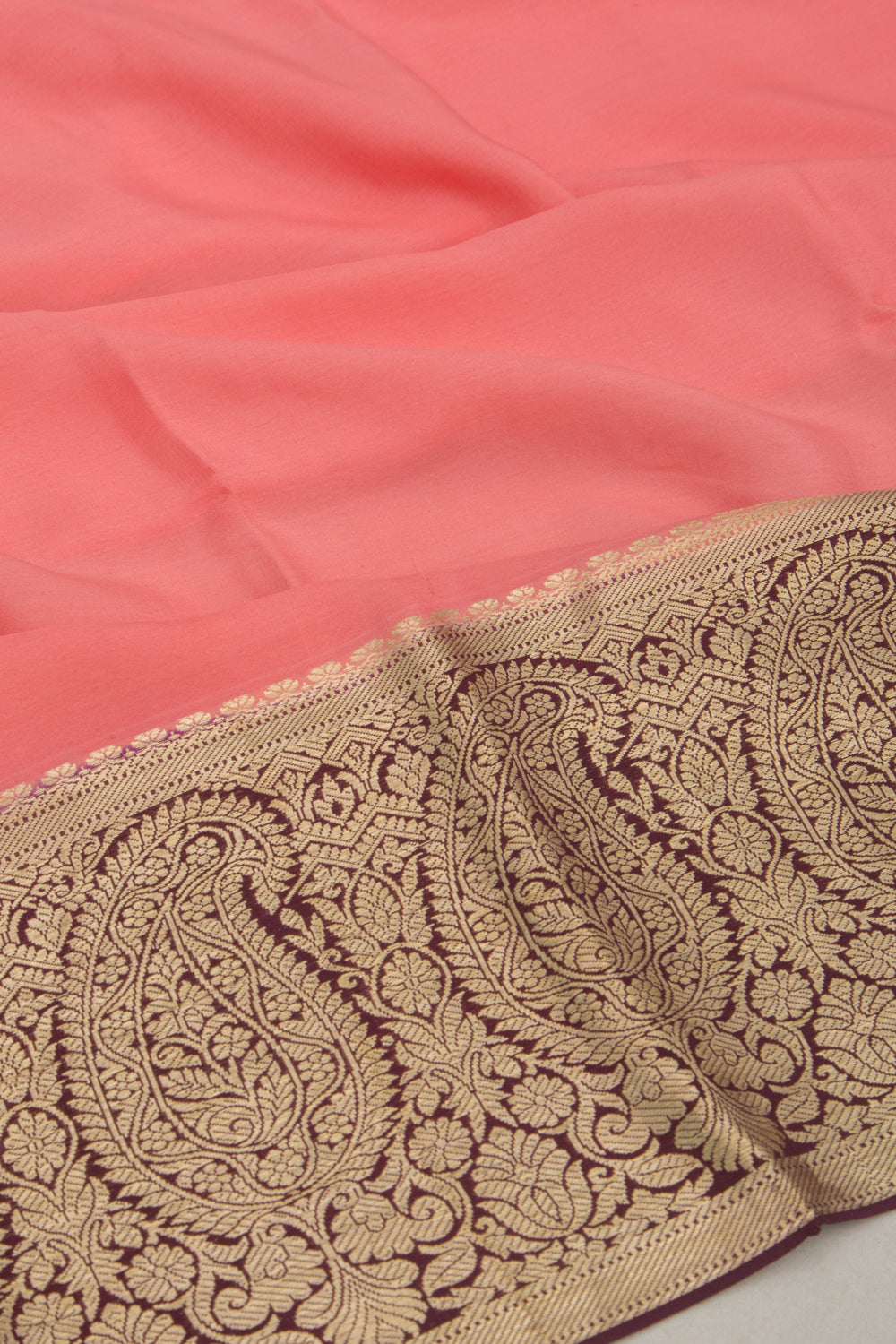 Binny Silk Plain Peach Saree