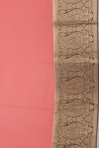 Binny Silk Plain Peach Saree