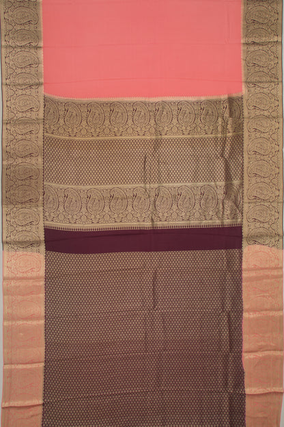 Binny Silk Plain Peach Saree