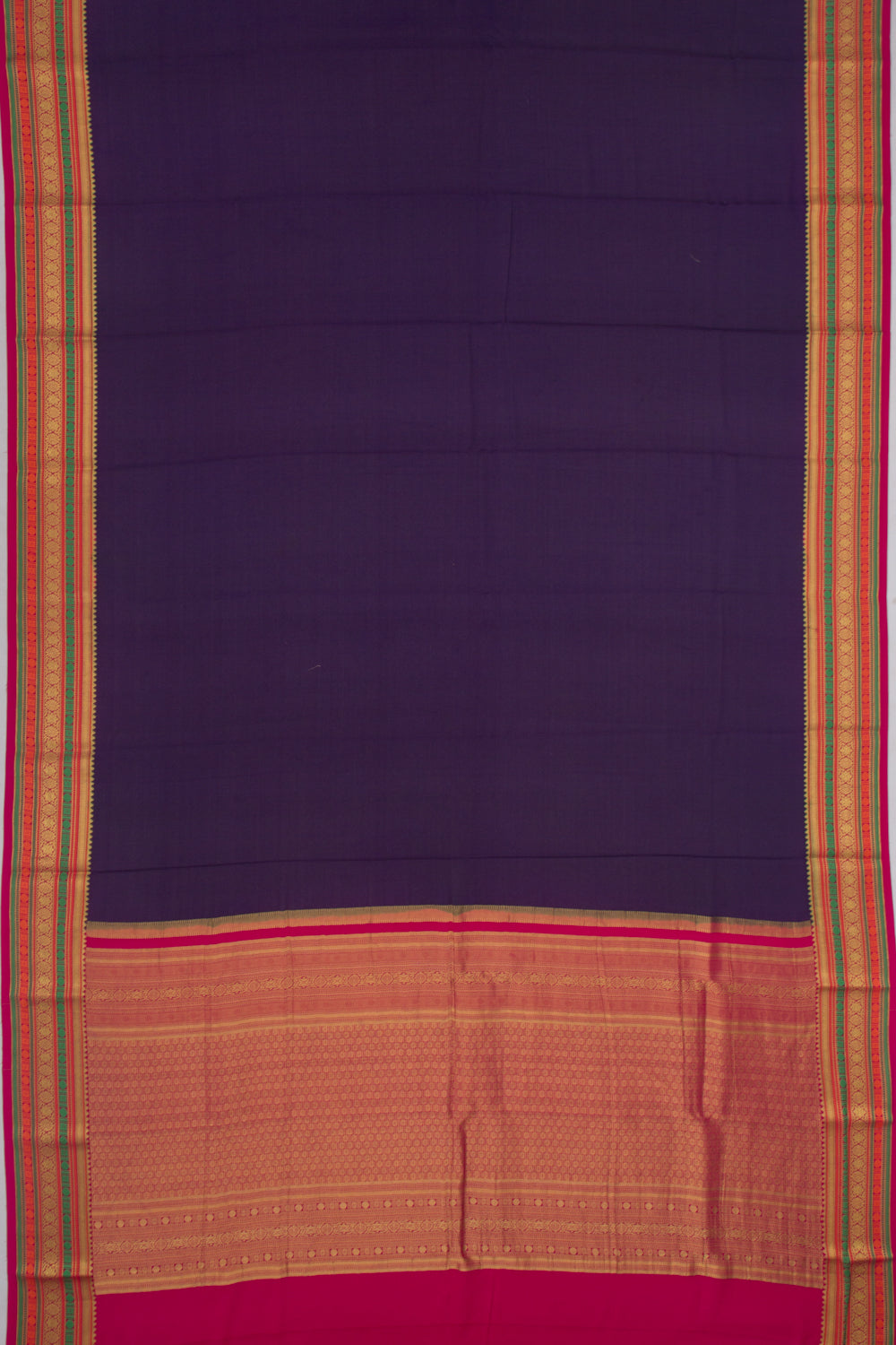 Binny Silk Plain Dark Blue Saree