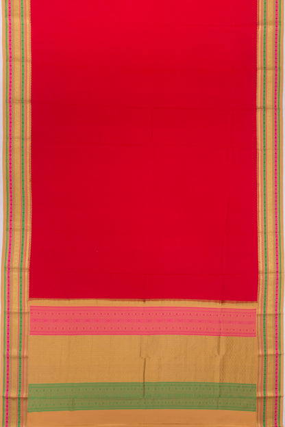 Binny Silk Plain Red Saree