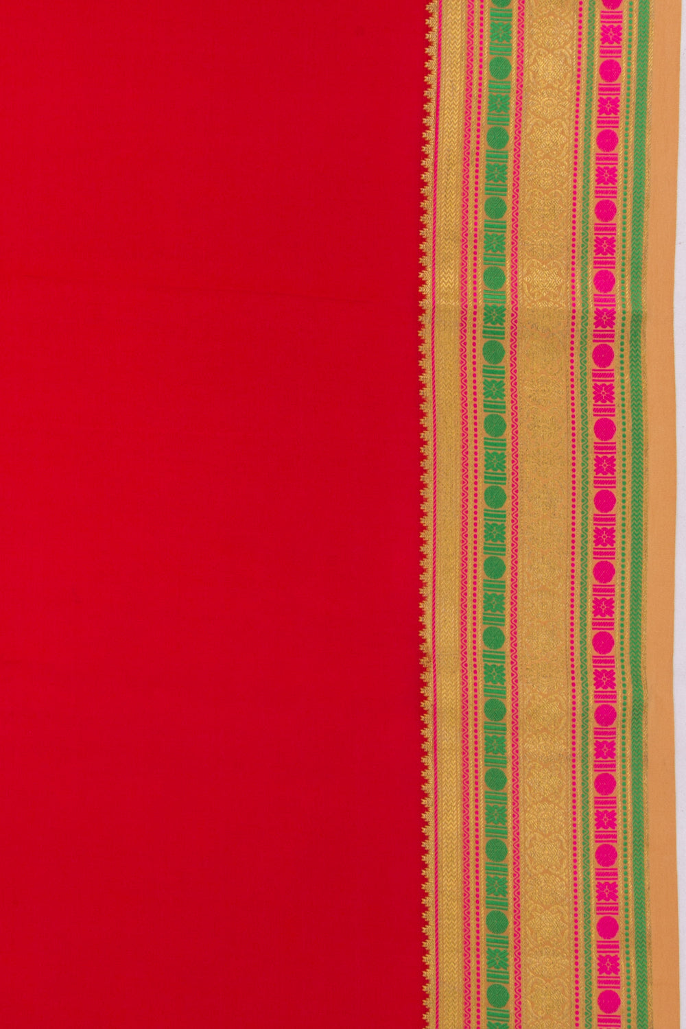 Binny Silk Plain Red Saree