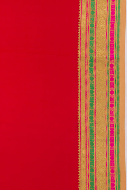 Binny Silk Plain Red Saree