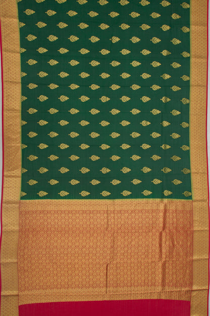 Binny Silk Brocade Bottle Green Saree