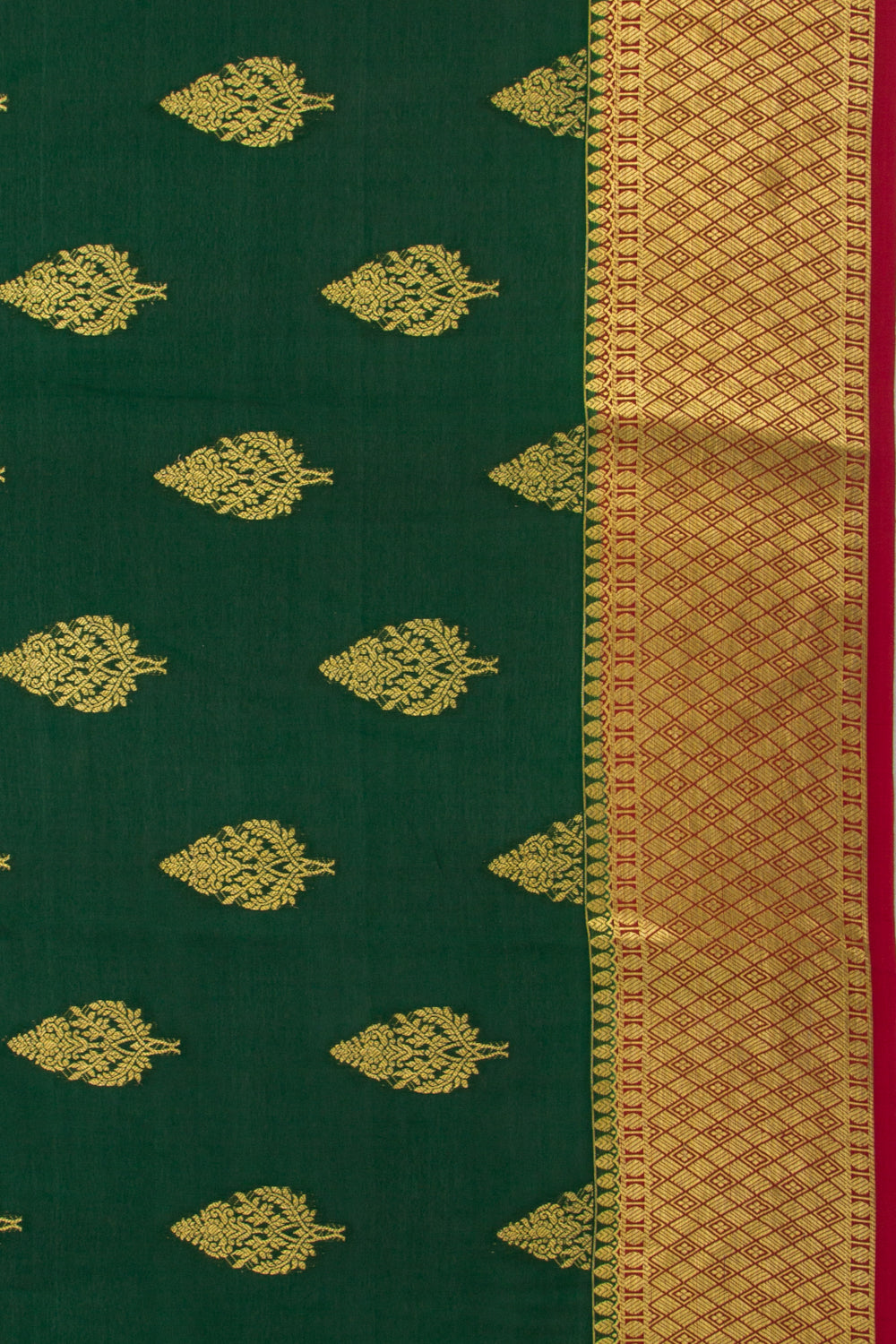Binny Silk Brocade Bottle Green Saree